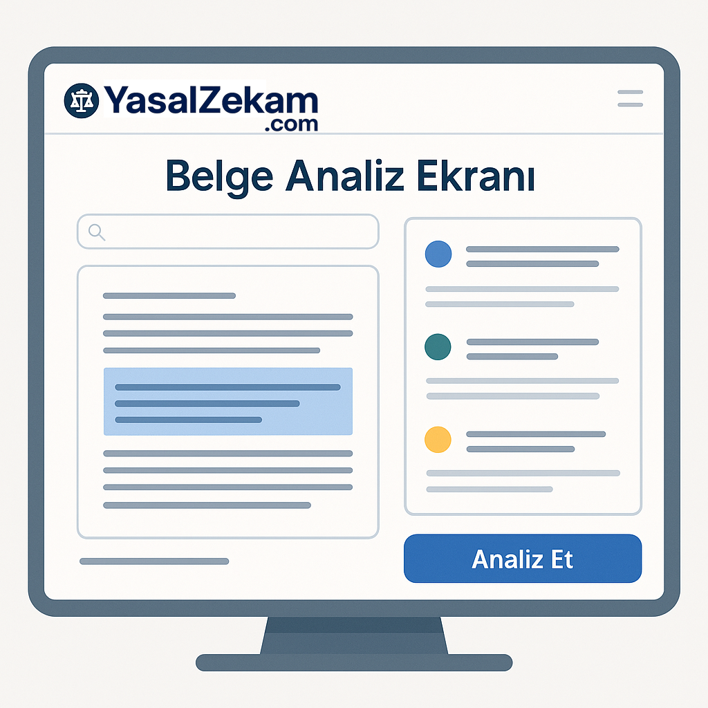 YasalZeka Belge Analiz Ekranı - Hukuki ve Resmi Evraklar için Yapay Zeka Destekli Çözümler